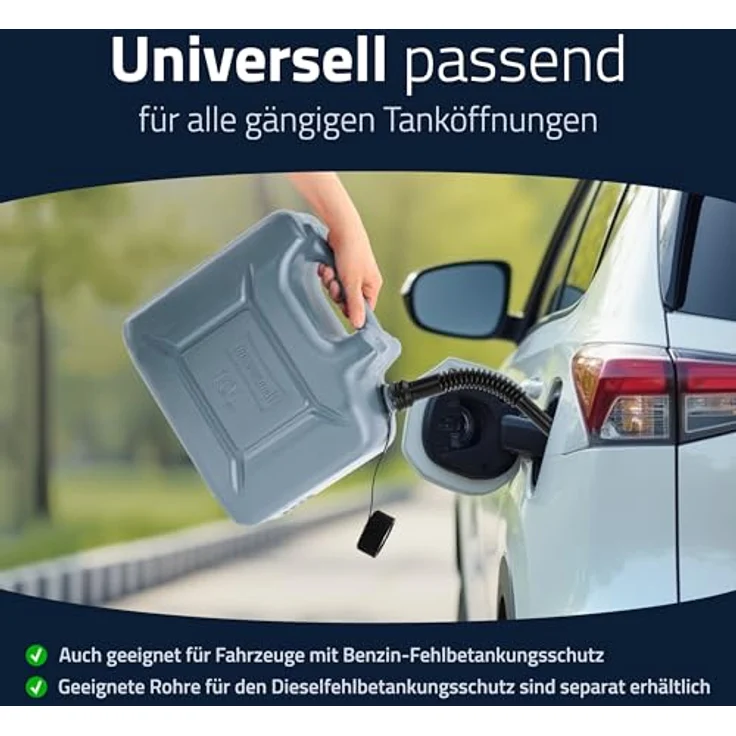 hünersdorff Kraftstoff-Kanister PROFI 10l, UN-zugelassen für Benzin und Diesel, TÜV-geprüfte Produktion, grau – Bild 4