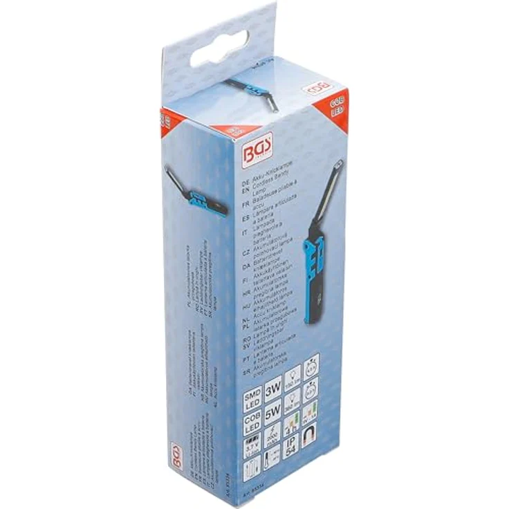 BGS 85334 | Akku-Knicklampe | COB-LED | 5W | mit Haken zum Aufhängen & Magnet am Lampenfuß | Arbeitsleuchte – Bild 8