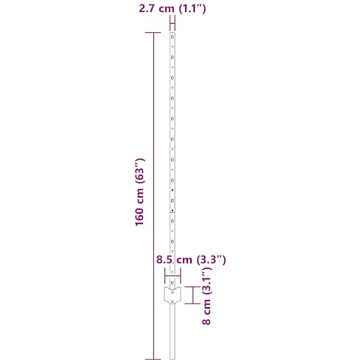 vidaXL Zaunpfosten Zaunpfähle, 2er Set U-Kanal, 160 cm, robustes Stahl, grün – Bild 7