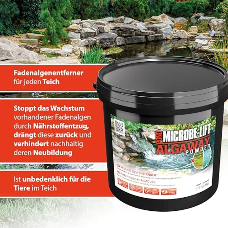 ARKA Microbe-Lift Pond Algaway Powder - 5000 g - Effektiver Fadenalgenentferner für Teiche, beseitigt Algen schnell und verhindert Neubildung, umweltfreundlich für bis zu 142.000 Liter Wasser – Bild 3