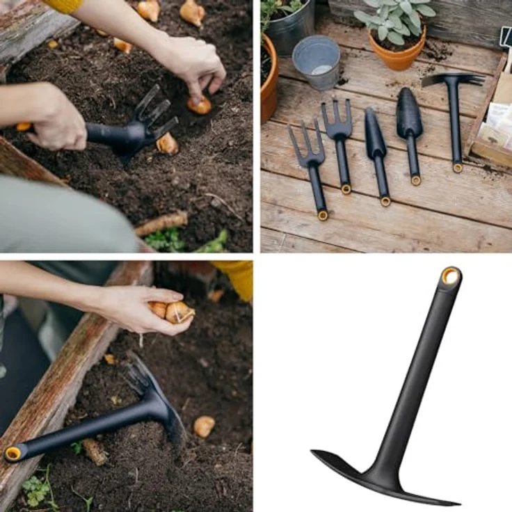 Fiskars Solid™ Doppelhacke Kombihacke, aus recyceltem Kunststoff, mit breiter und flacher Kante, grün – Bild 3