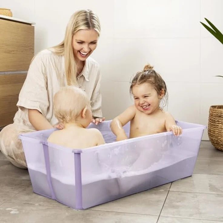 Stokke Flexi Bath® X-Large, geräumige faltbare Babybadewanne mit rutschfestem Boden und wärmeempfindlichem Stöpsel, für Kinder bis 6 Jahre – Bild 5