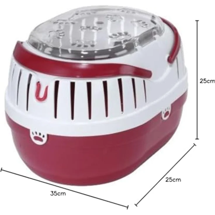 Europet Bernina Ebi 661-139110 Transportbox Touring, 35 x 25 x 25 cm, rot/weiß – Bild 2