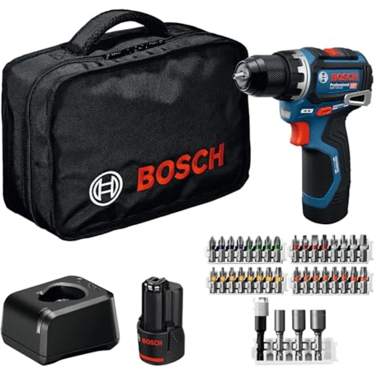 Bosch Professional GSR 12V-32, Akku-Bohrschrauber mit Advanced KickBack Control, 2x Akku 2 Ah, Ladegerät, Werkzeugtasche – Bild 2