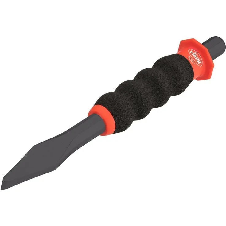 Vigor Kreuzmeißel V6230-7, 7 mm Klingenbreite, 190 mm Länge, ergonomischer Griff mit Handschutz
