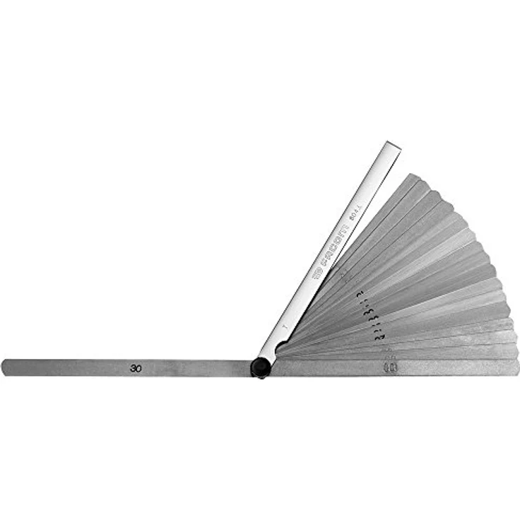Facom 804.L Fühlerlehre, 19 Blätter von 0,04 bis 100 mm, mit rundem Ende, Blattlänge 90 mm, Klingenlänge 150 mm – Bild 2
