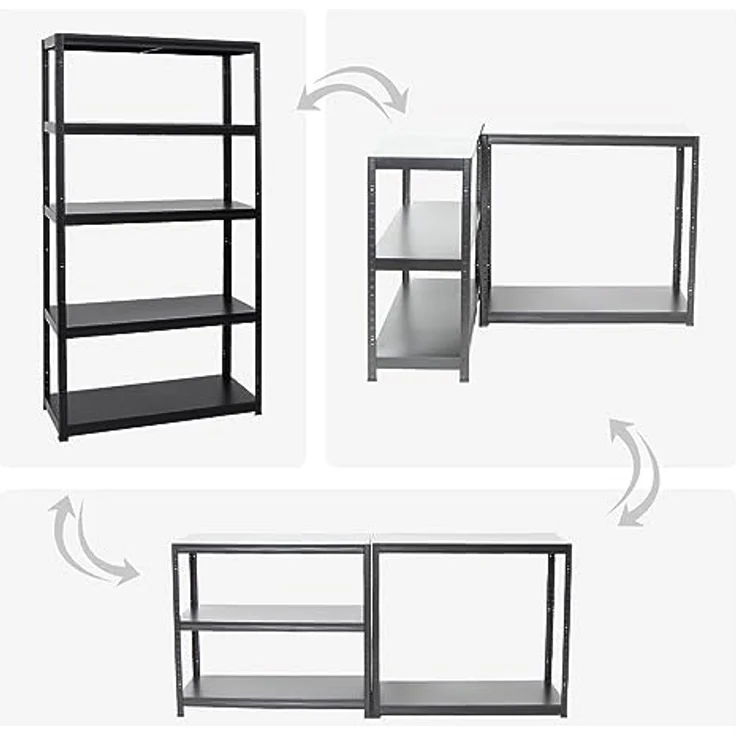 PROREGAL Metallregal Steel Eagle 180x100x40cm, Schwerlastregal mit 130kg Fachlast, schwarz, ideal für Küche, Keller und Garage – Bild 5