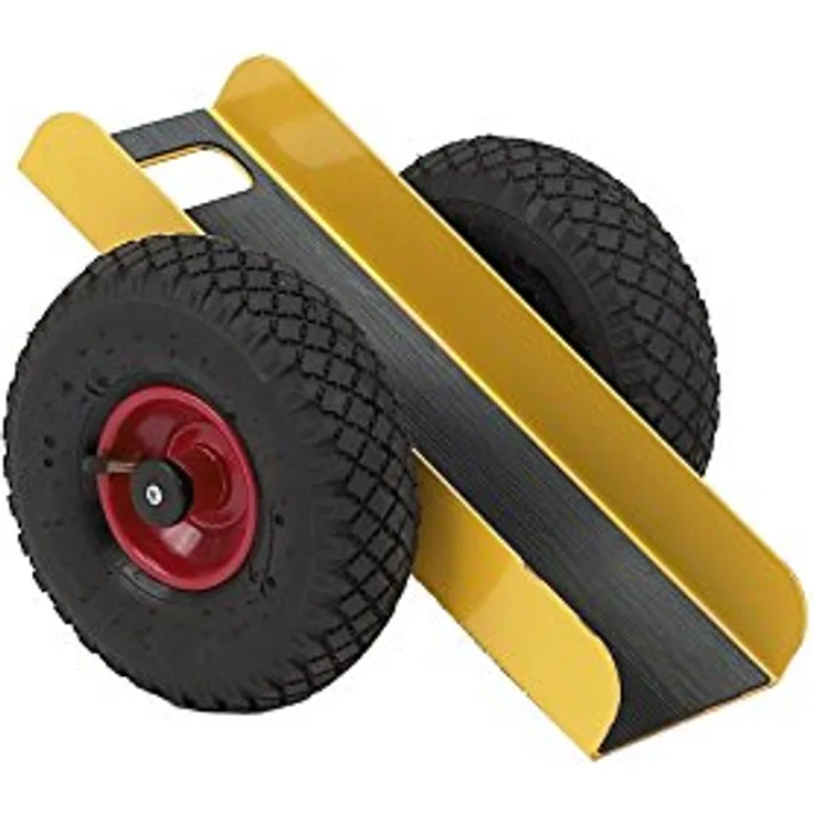 Ravendo Transportkarren Plattenwagen 200 Kg TW 200 L 142650, gelb mit luftgefüllten Reifen und hoher Belastbarkeit für schwere Lasten