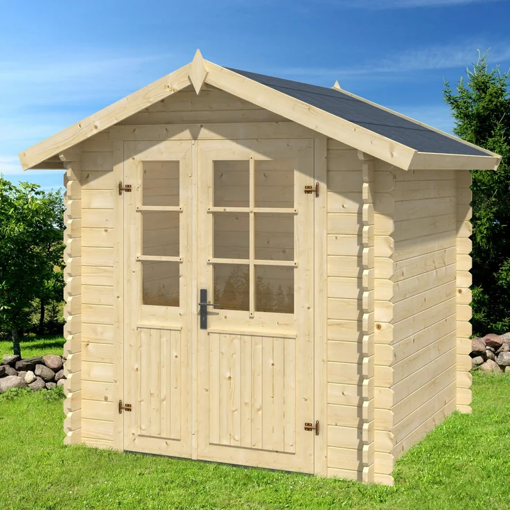LASITA MAJA Gartenhaus Morava B, 221x221 cm, Gerätehaus mit 28 mm Wandstärke und Doppeltür