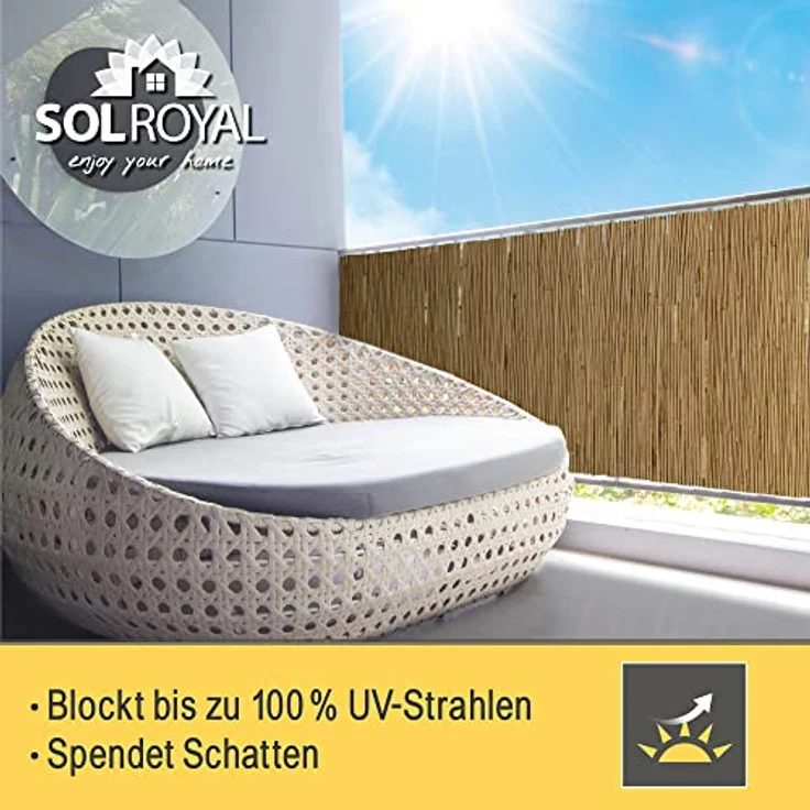 Sol Royal SolVision S36 Sichtschutzmatte Schilf 100cm, 600cm – Bild 4