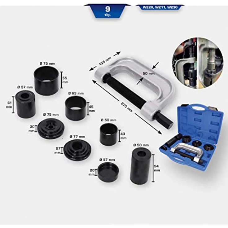 Brilliant Tools 4in1 Kugelgelenk-Abzieher-Satz BT661100, 9-teilig für Montage und Demontage von Kugel- und Traggelenken – Bild 2