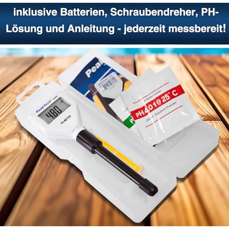 PeakTech 5315 pH-Messgerät, extra dünne Sonde für Aquarium und Pool, LCD mit Hintergrundbeleuchtung – Bild 7