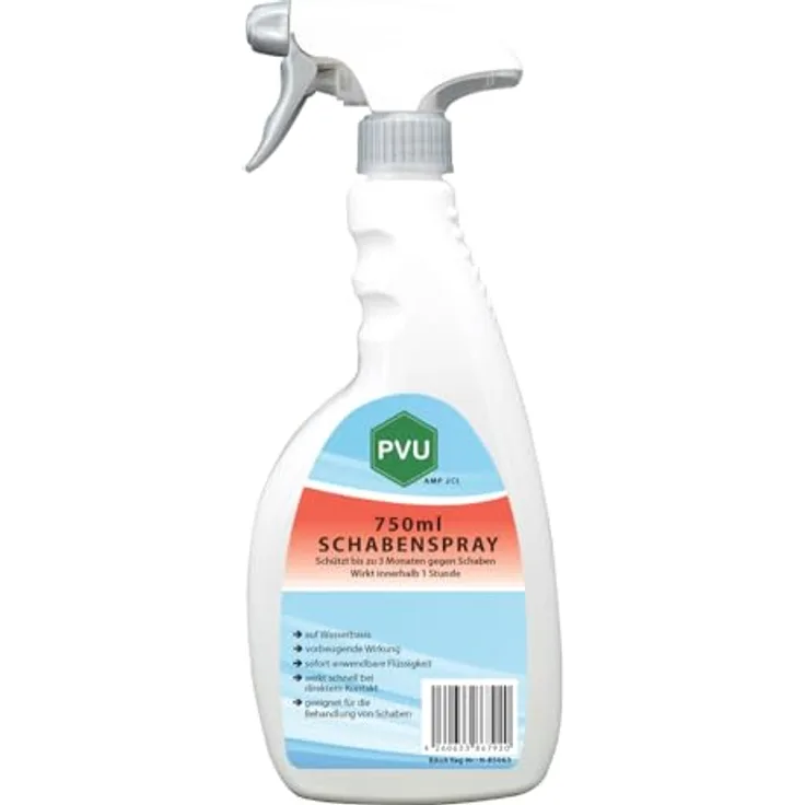 PVU Schabenspray 750ml | Hochwirksames Spray gegen Schaben | Schonendes Schaben Bekämpfung Gift | Kakerlaken Spray Küche auf Wasserbasis