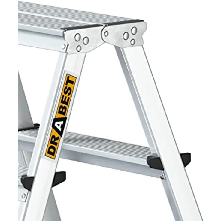 Drabest Aluminium Trittleiter Leiter beidseitig begehbar, 2x3 Stufen, 125kg – Bild 3