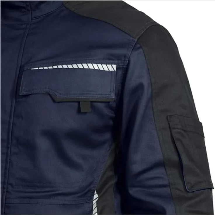 Leibwächter Arbeitsjacke Flex-Line Herren Arbeitsjacke, Reflektoren, Verstellbarer Jackensaum, Belüftungsösen, Schwarz – Bild 9