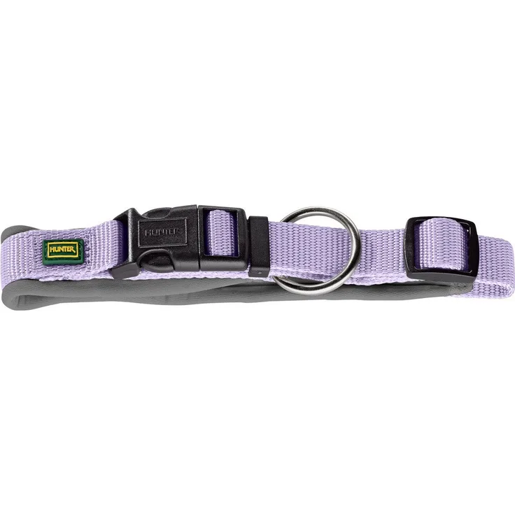 Hunter Tierbedarf Hunde-Halsband Neopren Vario Plus lavendel/grau, pflegeleicht mit weicher Neoprenpolsterung