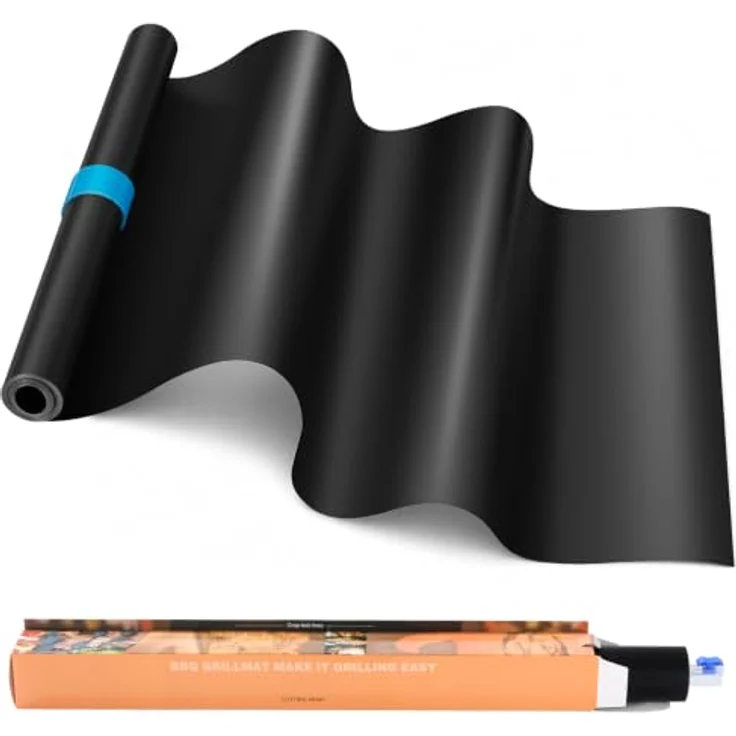 Homealexa BBQ Grillmatte, 40x300cm antihaftbeschichtet, hitzebeständig bis 260°C, PFOA-frei, wiederverwendbar für Gasgrill und Holzkohlegrill – Bild 1