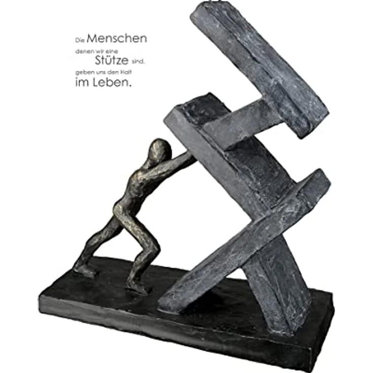 Casablanca modernes Design GILDE Deko Skulptur Figur - Sütze - Holding Kunstharz anthrazitfarben, bronzefarben 37352 - Höhe 23,5 cm – Bild 2