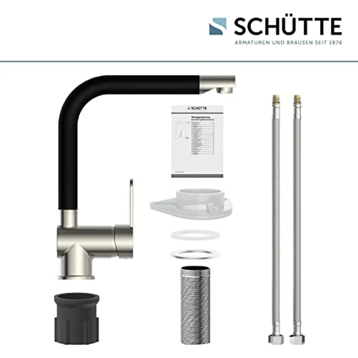 Schütte Spültischarmatur RIO, Wasserhahn mit Energiesparfunktion und 360° schwenkbarer Mischbatterie, inkl. Montageset – Bild 6