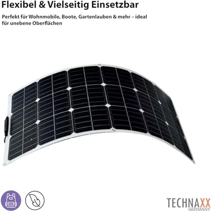 Technaxx Solarmodul TX-208, Polykristallin, 100 W, hohe Umwandlungsrate, schwarz – Bild 3