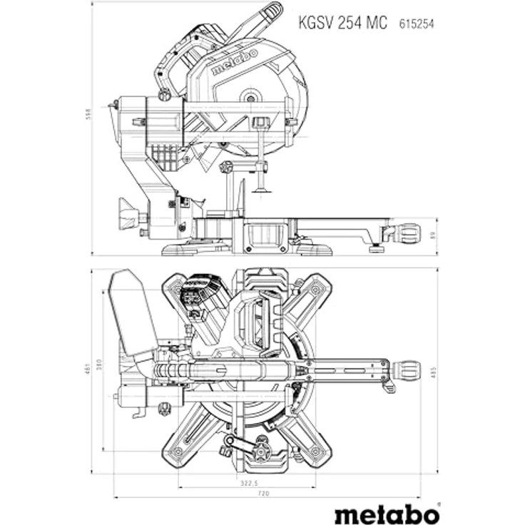 Metabo Kappsäge KGSV 254 MC, variable Drehzahl, beidseitige Sägekopfneigung, integrierte Spanabsaugung, inkl. Sägeblatt und Zubehör – Bild 3