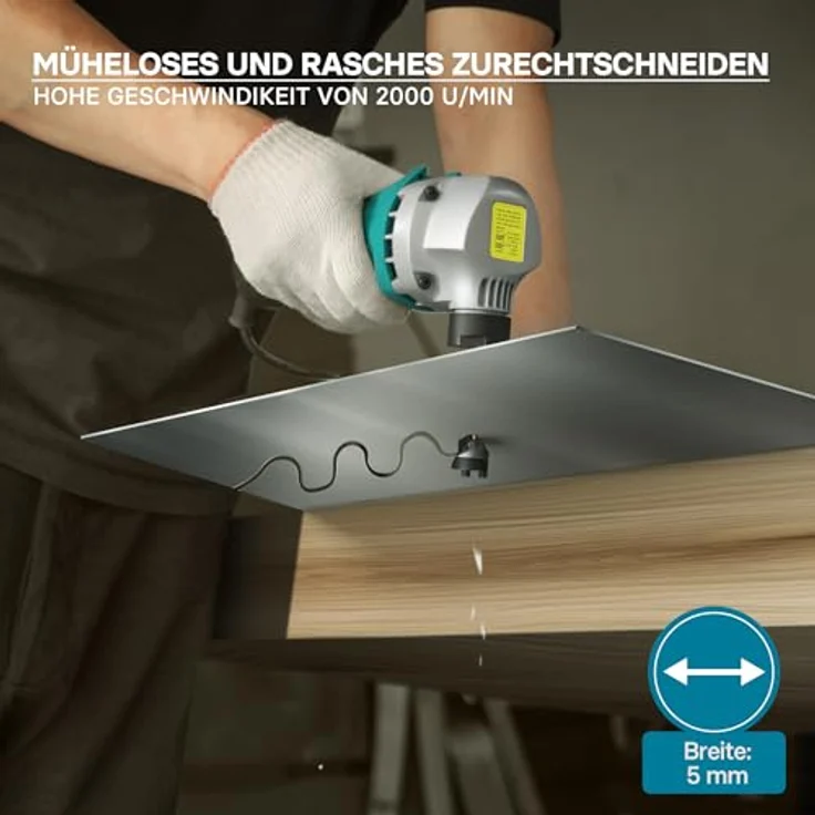 Wiltec Blechknabber 500W mit Schnitttiefe bis 2,5mm und um 360° drehbarer Knabberkopf – Bild 3