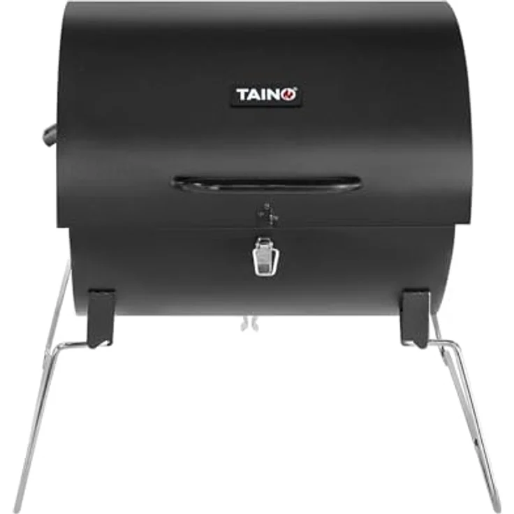 TAINO CHAROX Holzkohlegrill, tragbarer kompakter Tischgrill für Balkon und Camping, 37x34,5 cm Grillfläche, schwarz – Bild 3