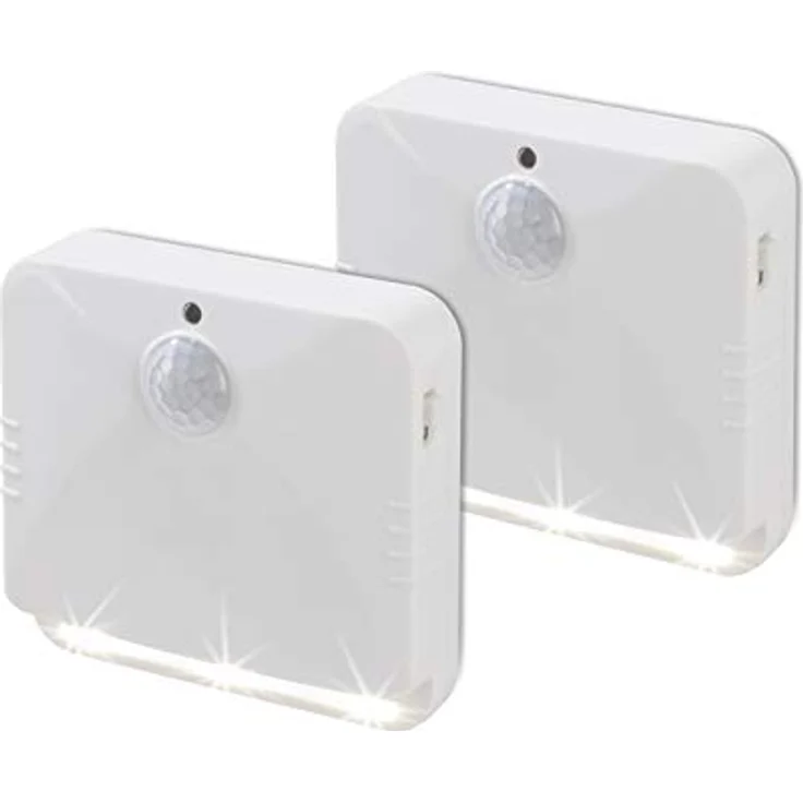 EASYmaxx 2 Wandleuchten mit Bewegungsmelder mit automatischem EIN- und Ausschalten | je 3 LEDs | Aufkleben oder Anbohren | 3 m Erfassungsradius [weiß] – Bild 1