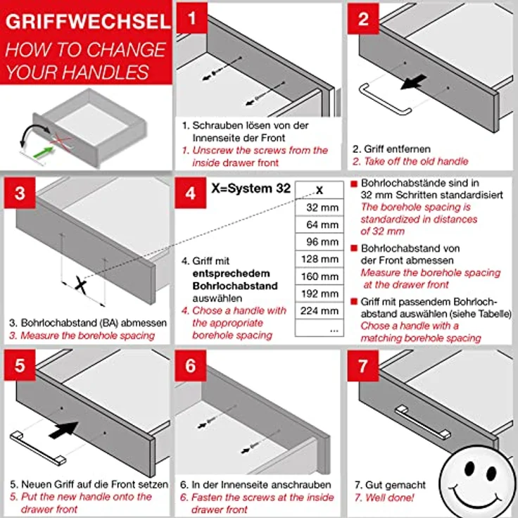SOTECH Möbelgriff SW111 BA 160 mm schwarz matt Schrankgriff Länge 180 mm Küchengriff Breite 19 mm Schubladengriff Höhe 26,5 mm – Bild 5
