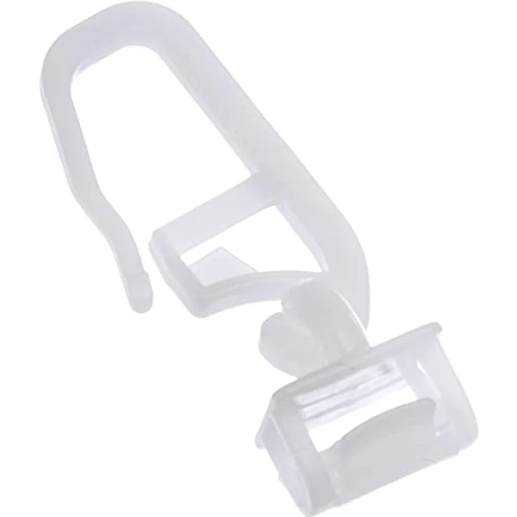 GARDINIA Maxi Klickgleiter, Für Gardinenstangen / -schienen (Laufkanalbreite 6 mm), Inkl. Gardinenhaken (Faltenlegehaken), Kunststoff, Weiß, 20 Stück – Bild 3