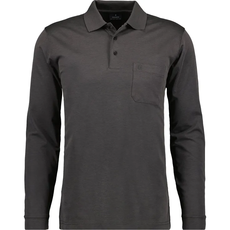 RAGMAN Langarm-Poloshirt, Klassiker mit Polokragen, 3-Knopfleiste und Logo-Stickerei, Softknit-Qualität, viele Farben