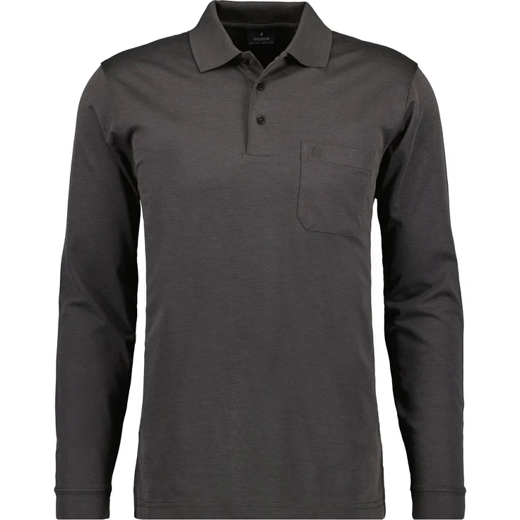 RAGMAN Langarm-Poloshirt, Klassiker mit Polokragen, 3-Knopfleiste und Logo-Stickerei, Softknit-Qualität, viele Farben – Bild 1