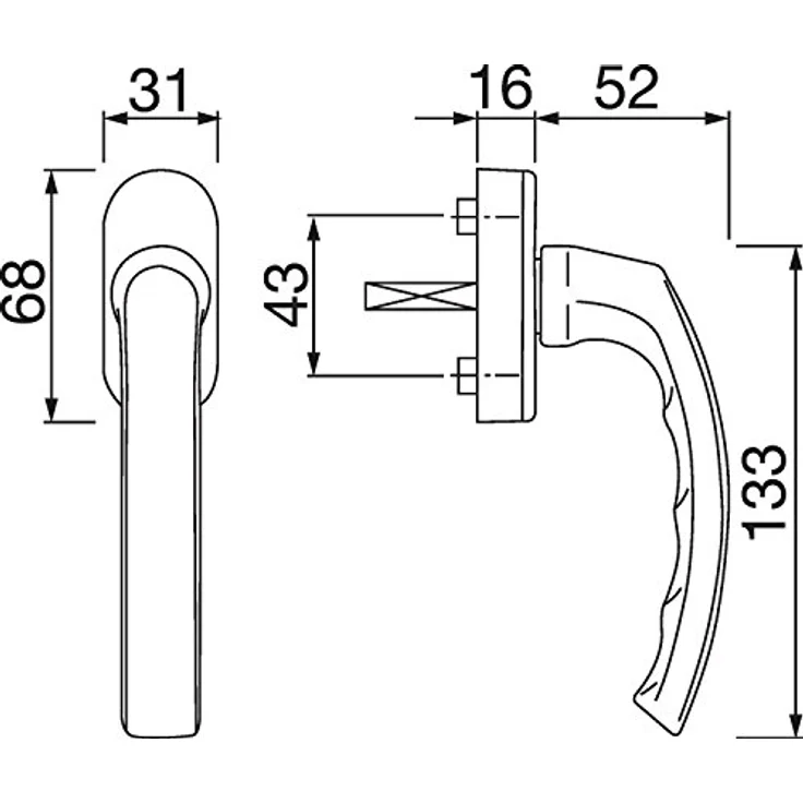 Hoppe Fenstergriff 099-US952 F1 NA7503 7-032-042 9999 – Bild 3