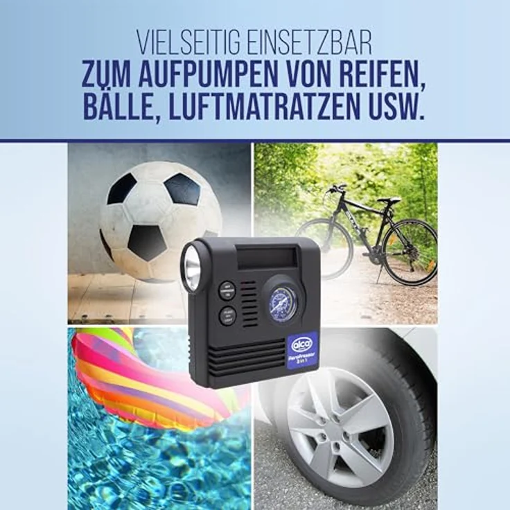 alca® Auto Kompressor mini 3in1 mit Licht, elektrische Luftpumpe 12V, 21 bar, Zigarettenanzünder – Bild 6