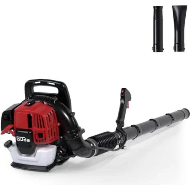 Güde Benzin Rückenlaubbläser GRLB 1450-52 - 2-Takt-Motor 1,45 kW, 52 cm³, Joystick-Steuerung, stufenlose Luftregulierung, 281 km/h Blasgeschwindigkeit, gepolstertes Rückenteil, Rund- und Flachdüse – Bild 1