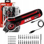 SKIL Akku-Bohrschrauber 4V 2714 GA + Zubehör (Tragekoffer), 4 V, Lithium-Ionen-Technologie, LED-Beleuchtung, 3 Positionen (Akkuschrauber SKIL)