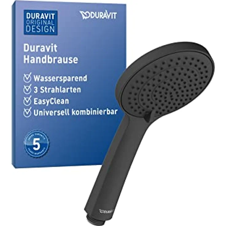 Duravit Handbrause 3jet 110, Duschkopf Regendusche in Schwarz-Matt, hohe Funktionalität, NEU – Bild 1
