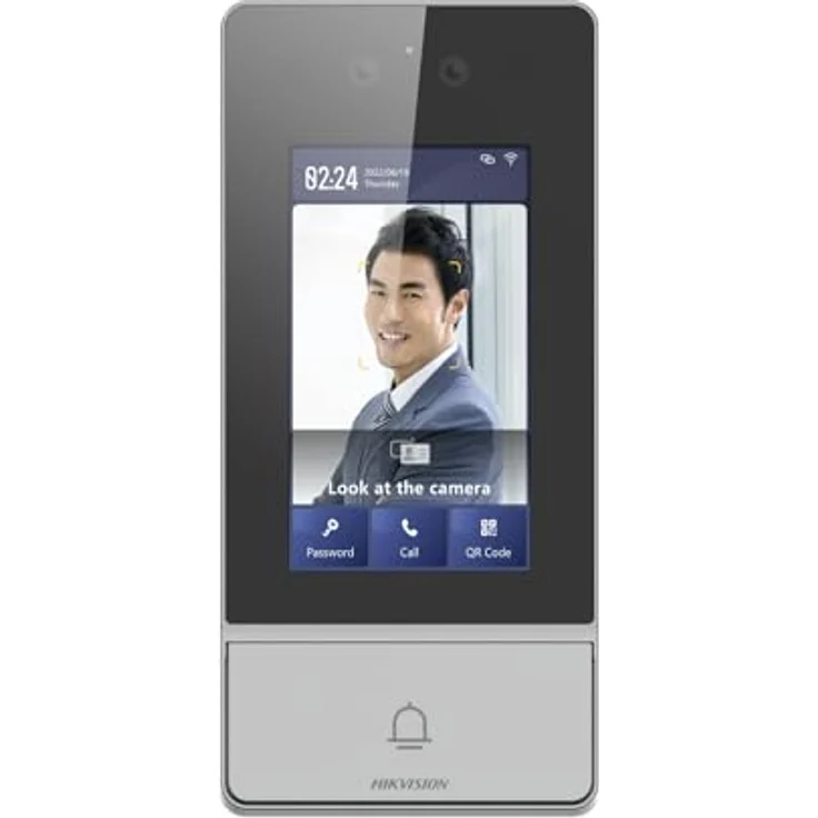Hikvision KV9 IP-Video-Türstation, 2 Megapixel Kamera mit Zwei-Wege-Audio, 4.3" IPS Touchscreen, IP65, PoE, Aufputzmontage, Mobile App, Gesichtserkennung, MF-Karte, QR und PIN, 2 Relais – Bild 3