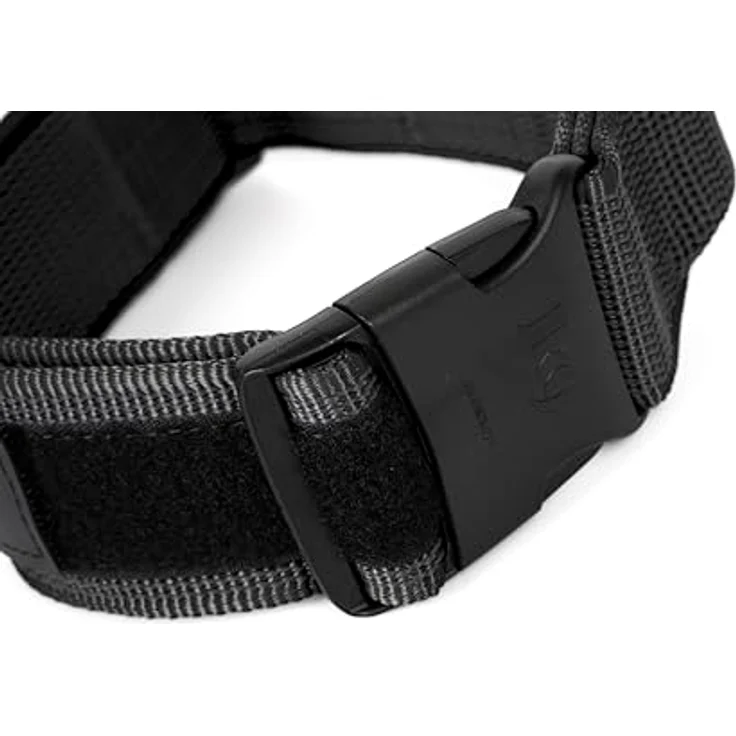 Julius-K9 Hunde-Halsband mit Griff, schwarz/grau, extra starke Sicherheitsschnalle, leicht zu reinigen, mit Klettfläche für Etiketten – Bild 2
