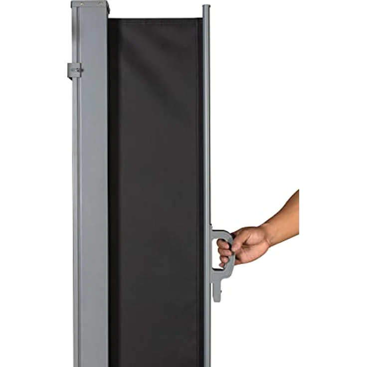 SVITA Seitenmarkise 500x160 cm, ausziehbar, Sichtschutz und UV50+ Sonnenschutz, Dunkelgrau – Bild 3