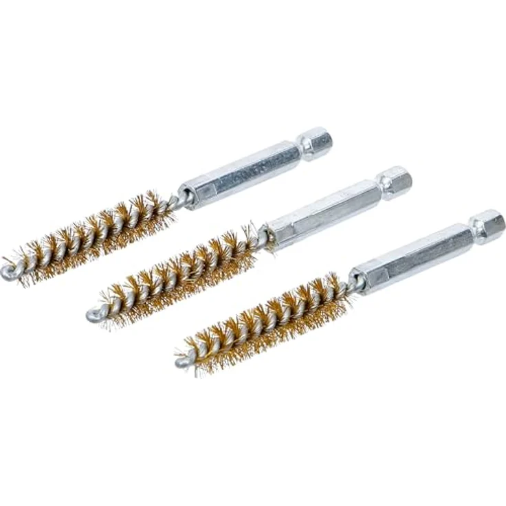 BGS 3078-10-M | Messingbürste | 3-tlg. | 10 mm | Antrieb Außensechskant 6,3 mm (1-4'') | Loch-Drahtbürsten | für BGS 3078 – Bild 2