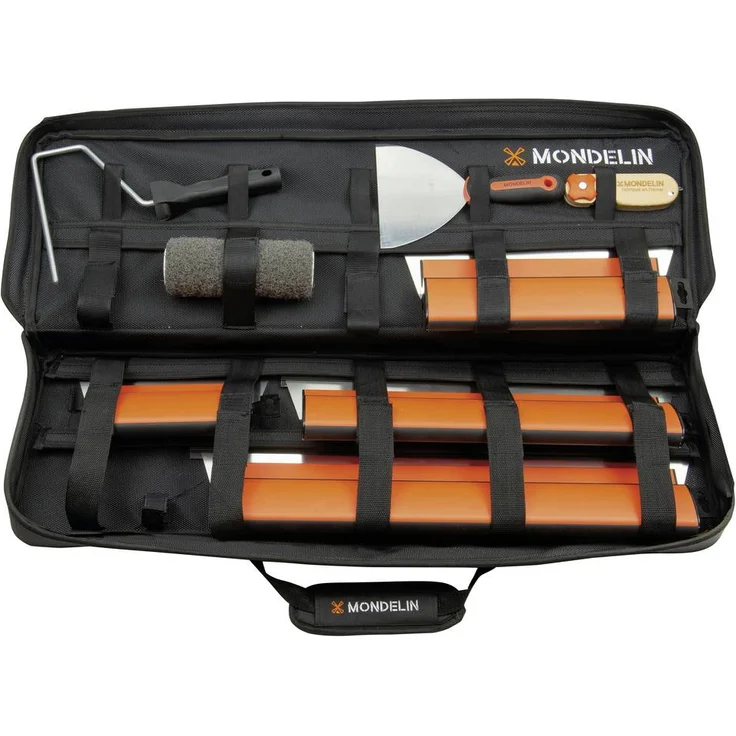 Mondelin 227330 Spachtelsatz, professionelles Spachtelset mit flexiblen Klingen und Helismesser, inklusive Textiltasche