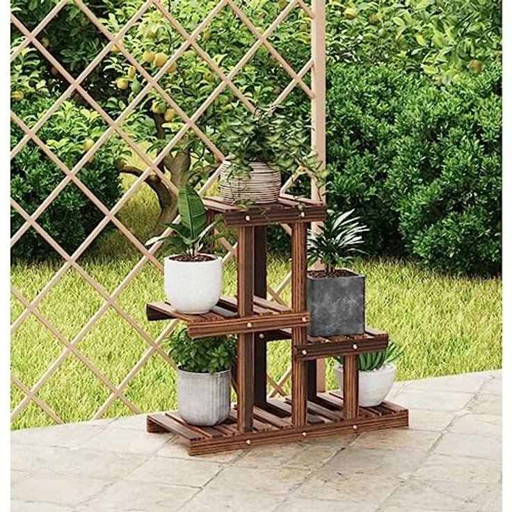vidaXL Blumenständer 58x25x51 cm Massivholz Tanne – Bild 2