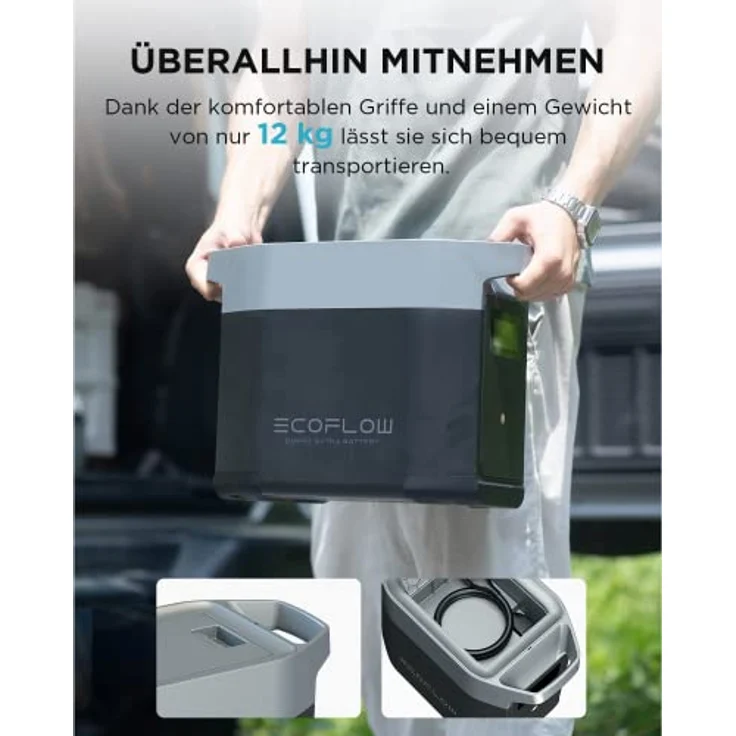 EcoFlow EF ECOFLOW Delta 2, erweiterbarer Zusatzakku 1024Wh mit Kapazitätserweiterung bis 6 kWh, 5 Jahre Garantie – Bild 6