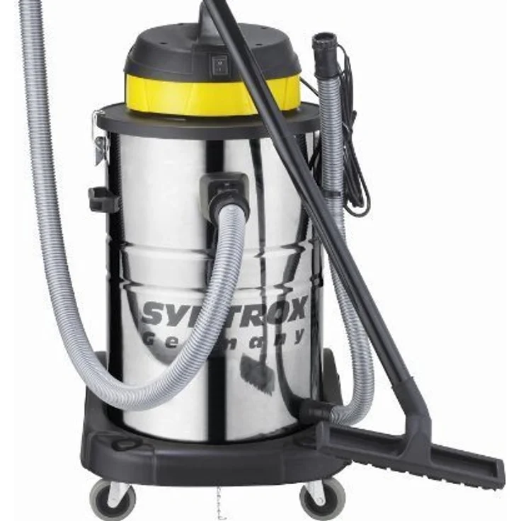 Syntrox Germany 3900 Watt 80 Liter Staubsauger Edelstahl Industriesauger Nass und Trockensauger mit 3 Saugturbinen – Bild 1