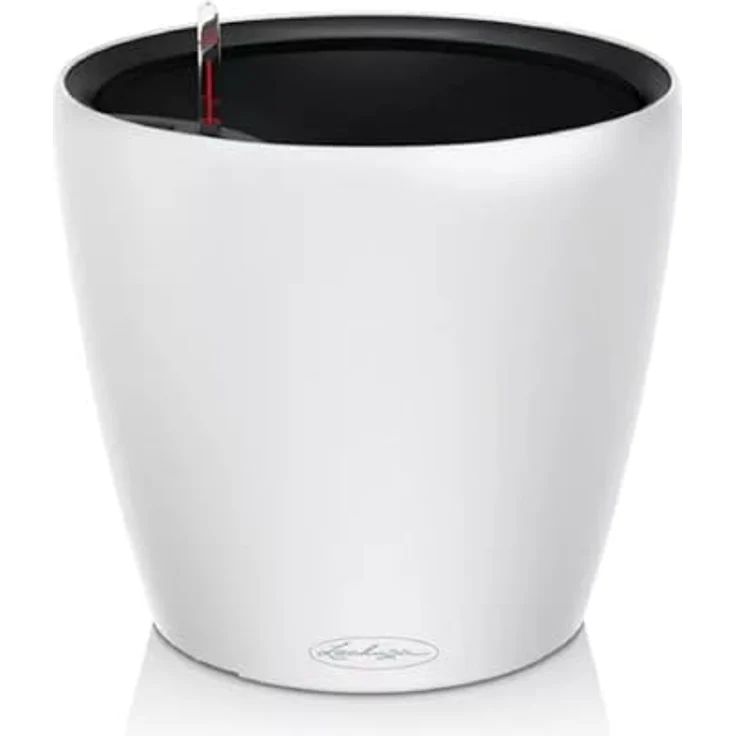 Lechuza Classico Color LS, Pflanzgefäß mit Bewässerungssystem, weiß, Ø 35 × 32 cm, 13 l Pflanzvolumen, 3,7 l Wasserspeicher – Bild 1