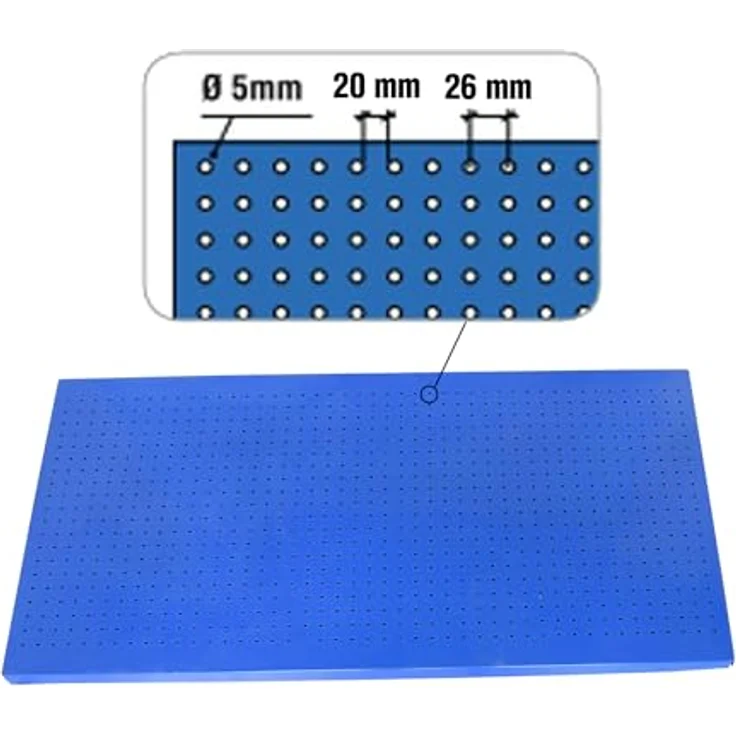 Simonrack Panelclick Lochwand, Blau, 60 x 90 cm, flexible Werkzeugaufbewahrung mit variablen Zubehörmöglichkeiten – Bild 6