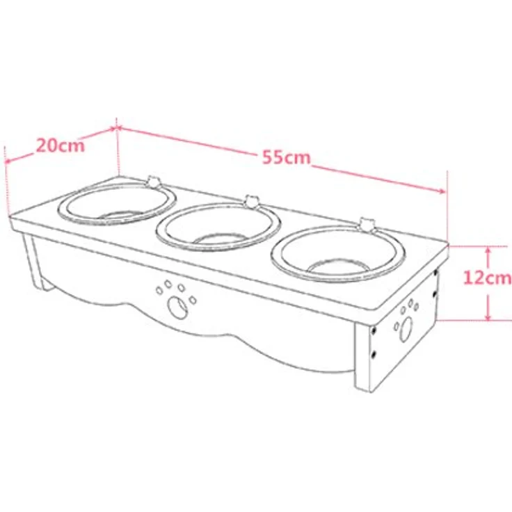 CatS Premium Katzennapf Keramik & Holz/ Fressnapf Katze 3er Set als Futterbar Katze / Futternapf Katze spülmaschinenfest – Bild 2