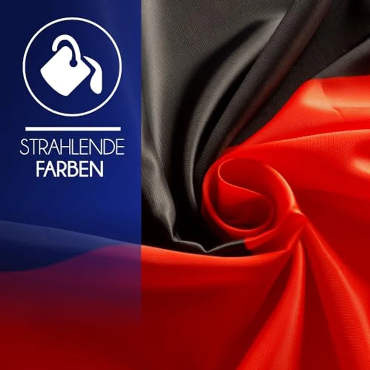 PHENO FLAGS Premium Deutschland Flagge 90x150 cm - Extrem Wetterfeste Fahne mit Metall-Ösen und spezieller Versiegelungstechnik - Doppelt gesäumt mit brillanten und lebendigen Farben - Preisvergleich – Bild 2