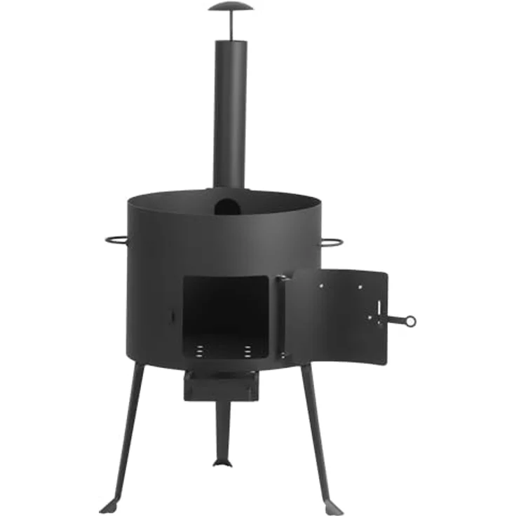 BBQ-Toro Gusseisen Kazan Ofen Ø 39,5 cm, 16 L Gusstopf mit Deckel, multifunktionaler Feuer-Ofen für Outdoor-Küchen, ideal zum Kochen, Braten und Grillen – Bild 4